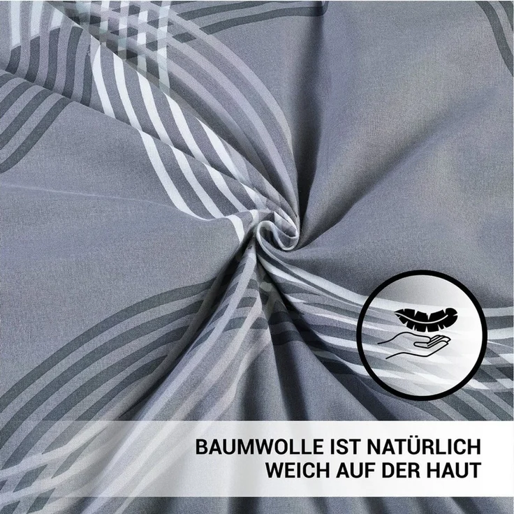 Malika Bettwäsche 135x200 + 80x80 cm atmungsaktiver Baummwoll Renforce Bettbezug, Renforce Baumwolle, 2 teilig, Für Allergiker geeignet, pflegeleicht, angenehm weicher Stoff – Bild 4