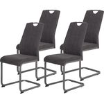 4er Set Schwingstuhl Christina II - Vintage Anthrazit