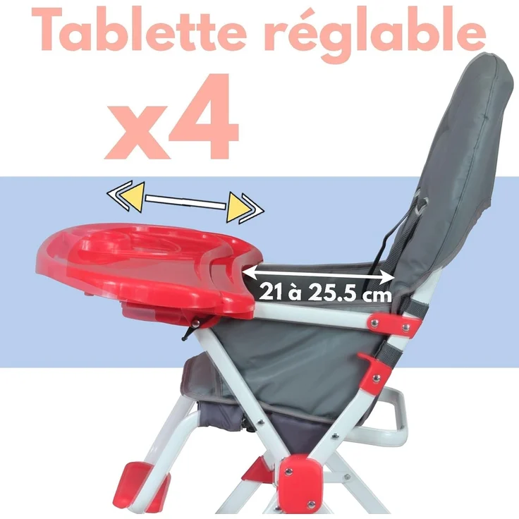 Hochstuhl Bambisol Rot Grau PVC 6 - 36 Monate – Bild 2