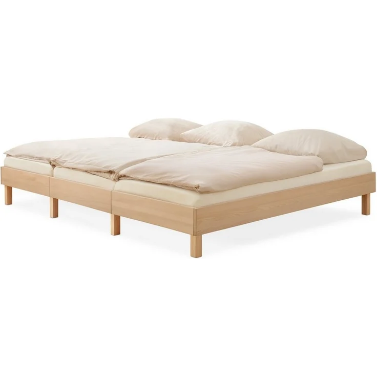 Ehrenkind Holzbett Plano, Modulares Familienbett, FSC® Zertifiziert (Familienbett, 270x200 cm, Massiv-Buche Natur, 2‑in‑1 Höhe (Bodenbett oder Standard), Modular und Höhenverstellbar – Bild 5