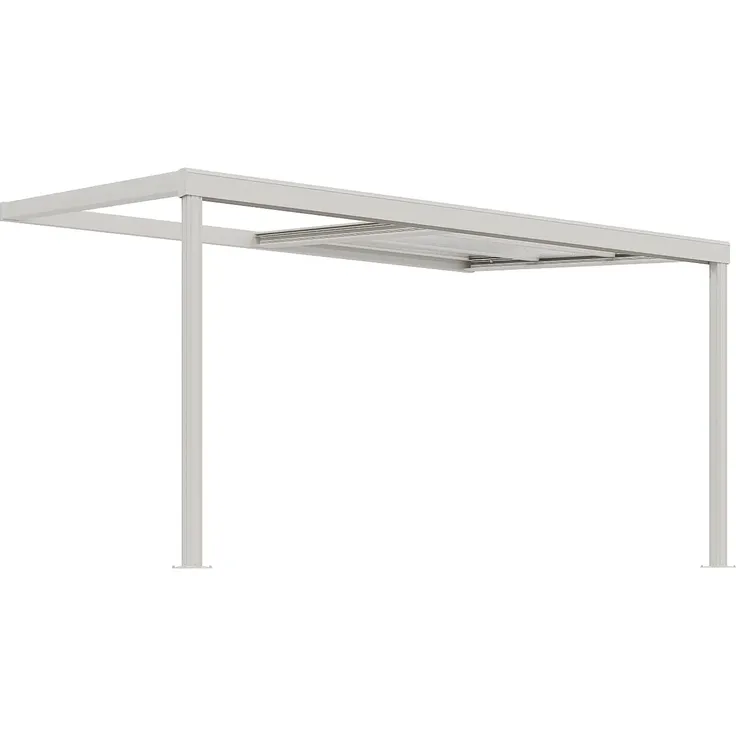 Vente-unique - IZEDA Terrassenüberdachung PlastikMetall Weiß - B 298 cm x H 200 cm x L 400 cm – Bild 7