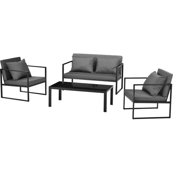 Gartenmöbelset Lerum 4-tlg. Schwarz casa. pro