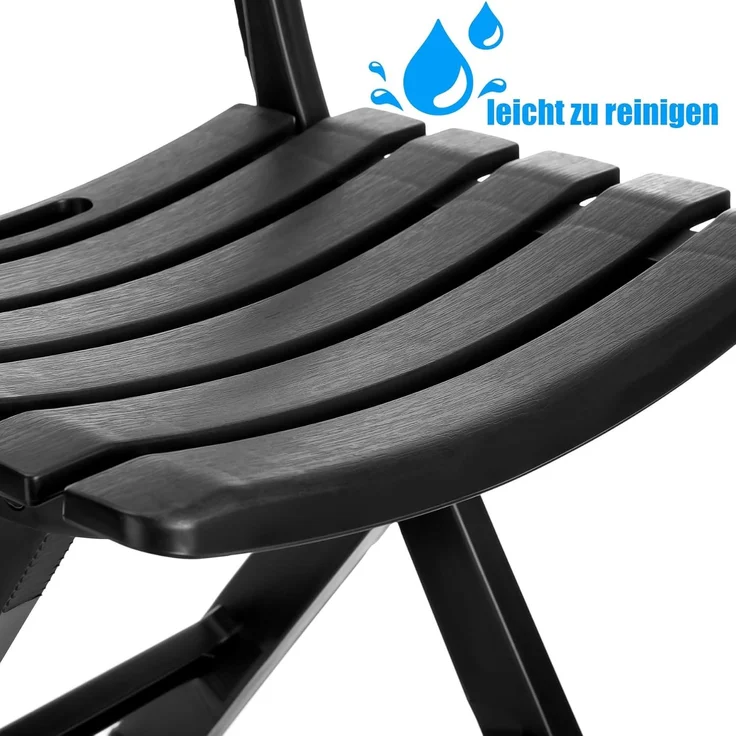 BigDean Gartenstuhl klappbar aus wetterfestem & robustem Kunststoff in Anthrazit – Klappstuhl ideal für Garten und Balkon – Balkonstuhl Made in Italy – Bild 7