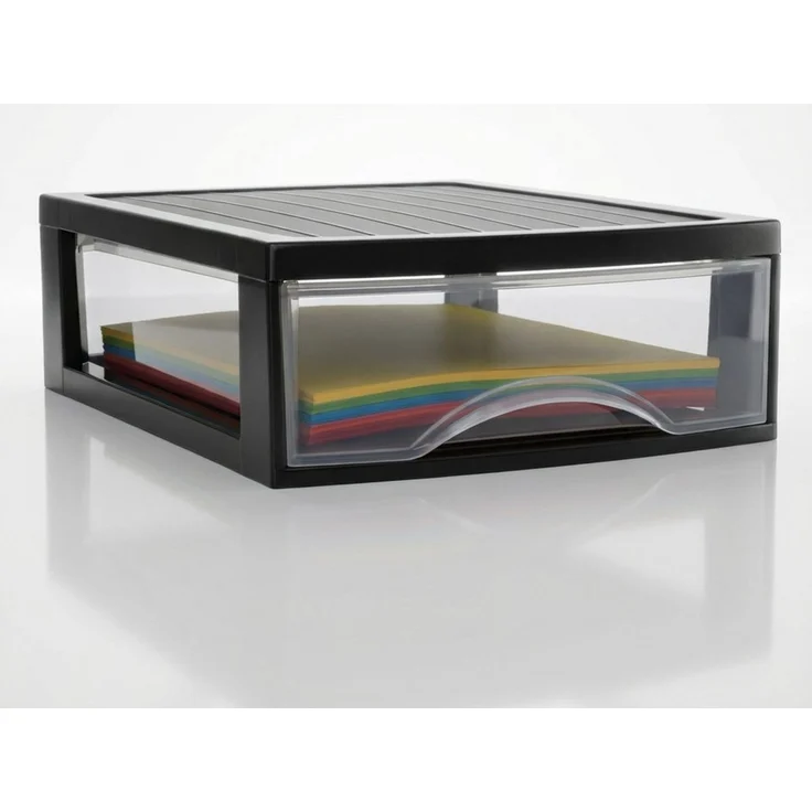 Hausfelder Schubladenbox Schubladenschrank A4 mit 2 Schubladen, Schreibtisch Ordnungssystem, (1-St, A4 mit 2 Schubladen), leicht zu reinigen, BPA-freier Kunststoff, verschiedene Größen – Bild 1