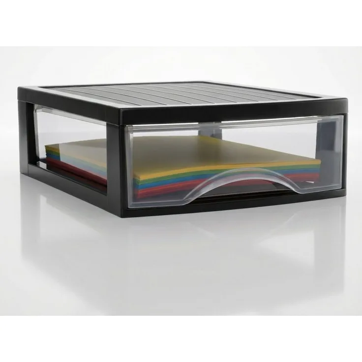 Hausfelder Schubladenbox Schubladenschrank A4 mit 2 Schubladen, Schreibtisch Ordnungssystem, (1-St, A4 mit 2 Schubladen), leicht zu reinigen, BPA-freier Kunststoff, verschiedene Größen