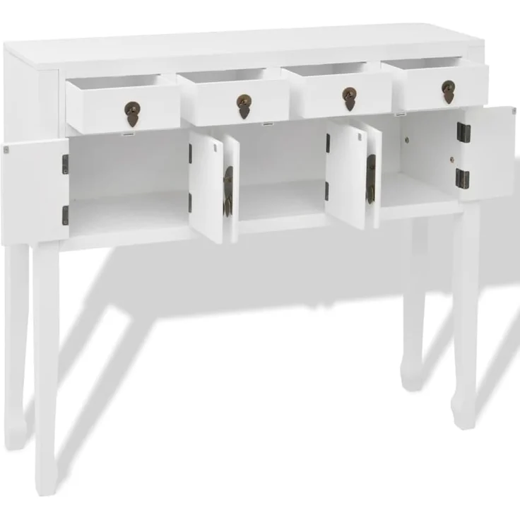 vidaXL Sideboard im chinesischen Stil Massivholz Weiß 95 x 24 x 91 cm (L x B x H) – Bild 5