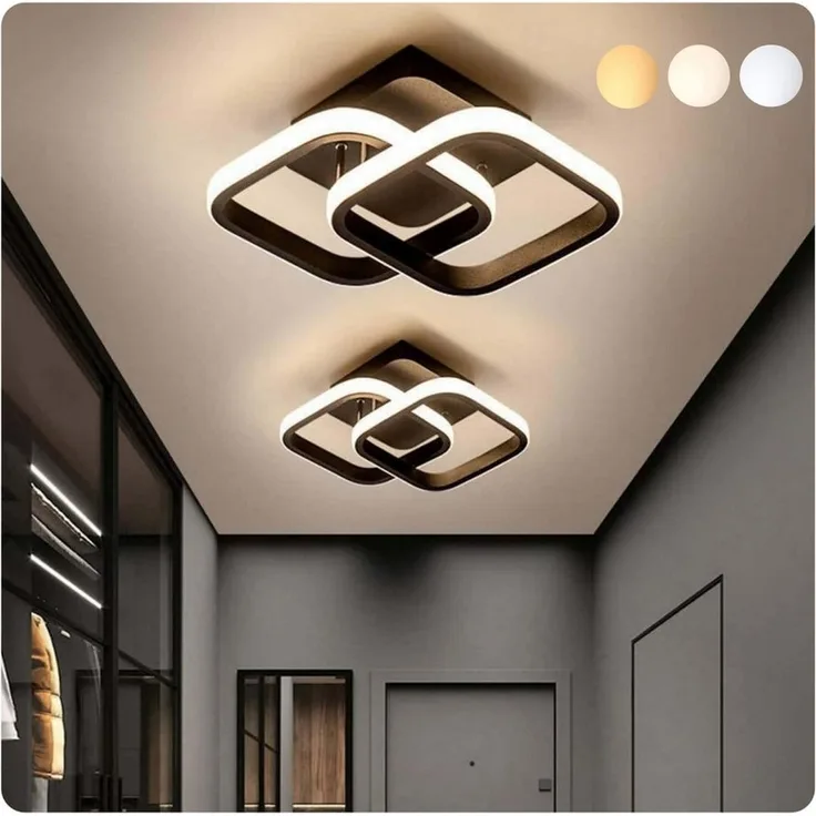 Forrlite Deckenleuchten LED Dimmbar Deckenleuchte 3-Farbige Decken-Lampe, LED fest integriert, Warmweiß, Neutralweiß, Kaltweiß, Wohnzimmer Flur Eingang