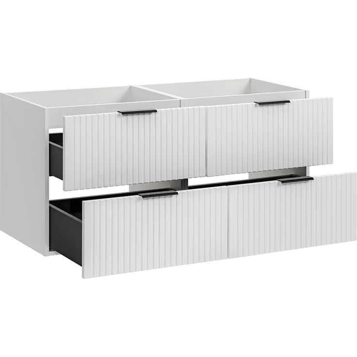 Waschtischunterschrank 120 cm weiß matt mit gerillter Front, 4 Softclose-Auszüge, ADELAIDE-56-WHITE – Bild 3