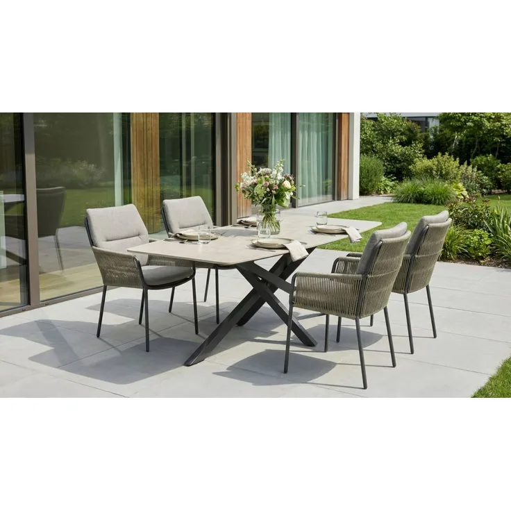 LC Garden Gartenstuhl Gartenstuhl »Como« Rope Armlehnstuhl inkl. Kissen (2 St)