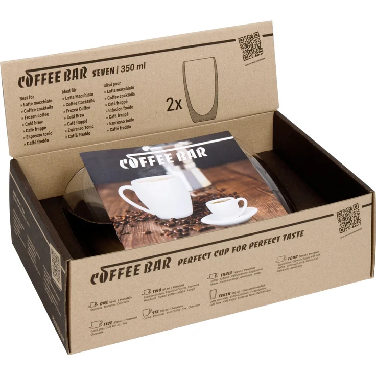 KÖNITZ 2er Set Coffee Bar SEVEN Picasso Kaffeeglas 350 ml im Geschenkkarton – Bild 3