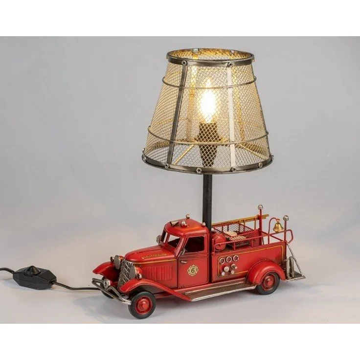 formano Tischleuchte Feuerwehr Lampe Metall Tischlampe Design Leuchte Vintage-Look 37cm, LED fest integriert – Bild 2
