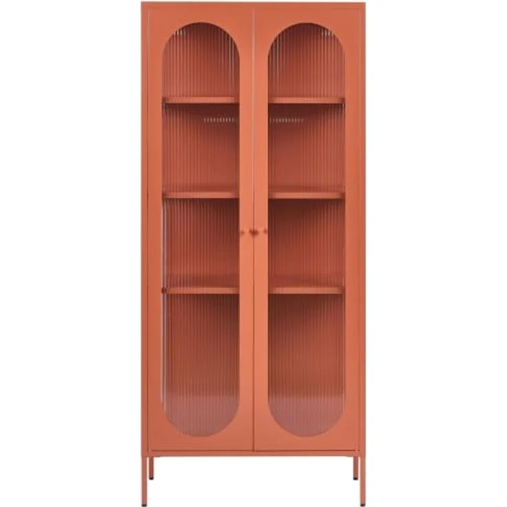 Vitrine mit Glastüren FOXTON Metall 80 cm Goldbraun – Bild 5