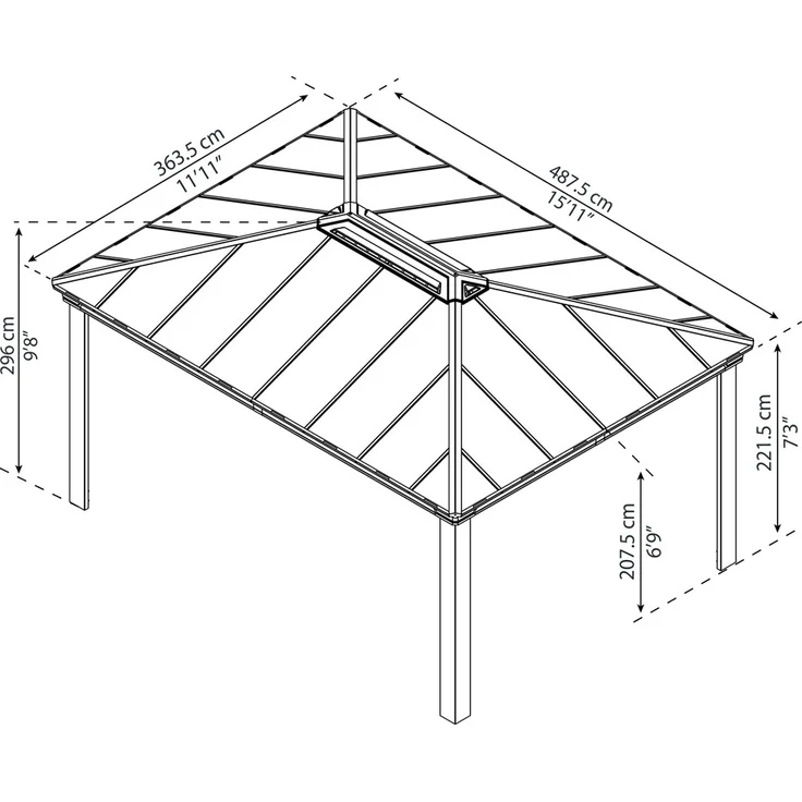 Palram - Canopia Aluminium Pavillon Dallas 4900 | – Bild 7