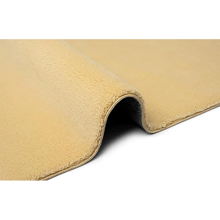 Mia's Teppiche Comfort Moderner Flauschiger Kurzflor Teppich, Anti-Rutsch Unterseite, Waschbar bis 30 Grad, Super Soft, Felloptik, Gold, 200 x 280 cm – Bild 5