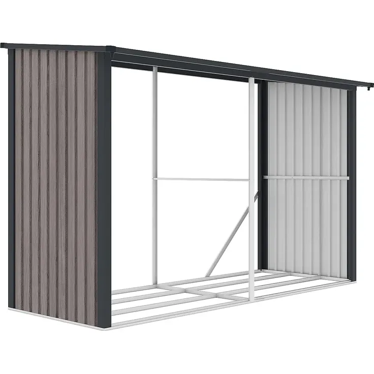 Vente-unique - VARWOOD Gartenhaus Metall GrauBraun - B 105 cm x H 190 cm x L 290 cm – Bild 2