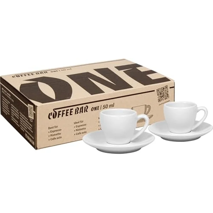 KÖNITZ 2er Set Coffee Bar ONE Espressotasse mit Untertasse 50 ml im Geschenkkarton – Bild 1