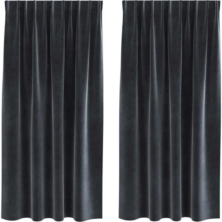 vidaXL Verdunkelungsvorhänge 2 pcs Dunkelgrau 140 x 175 cm Samt 4107229