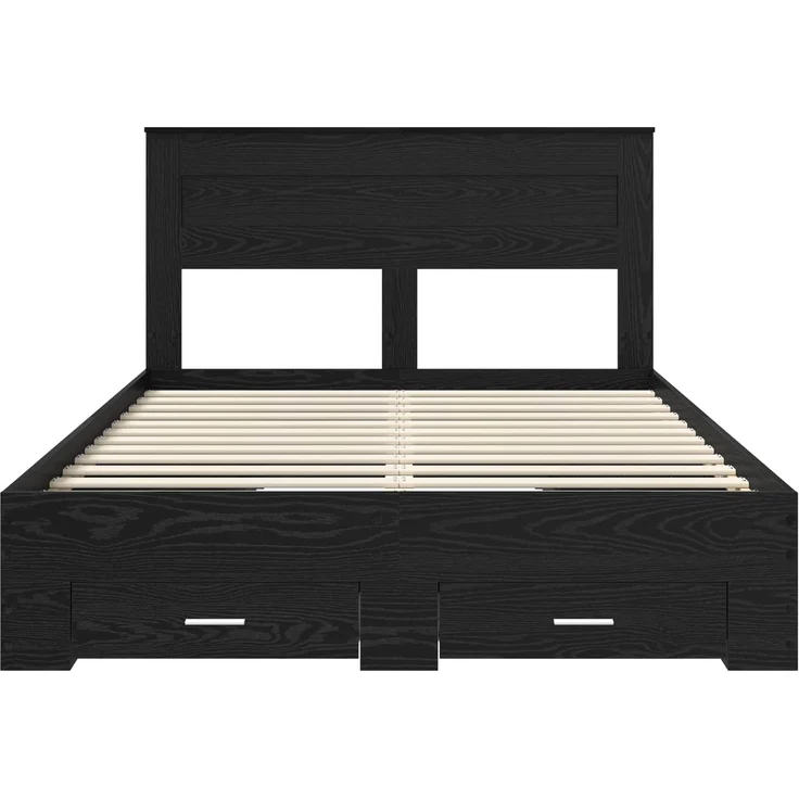 vidaXL Bettrahmen Schwarz Eichen-Optik 160 x 200 cm Holzwerkstoff 3409967 – Bild 7