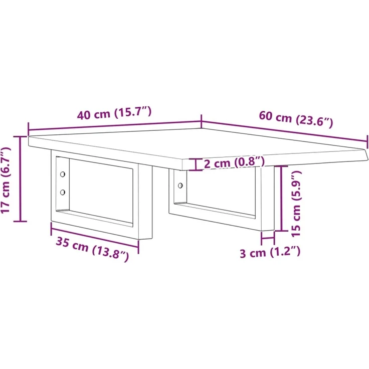 vidaXL Waschtischplatte mit Halterung Stahl und Massivholz Eiche 3302537 – Bild 10