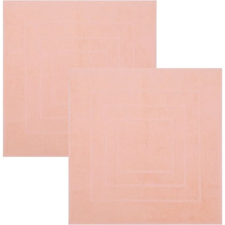 Betz Badematte 2 Stück Badvorleger Palermo Größe 60x60 cm, eingewebte Quadratmuster, strapazierfähig, Baumwolle, quadratisch