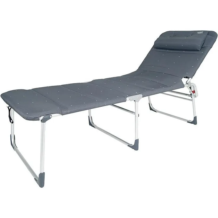 Crespo Dreibeinliege Deluxe Campingliege Gepolstert Anthrazit