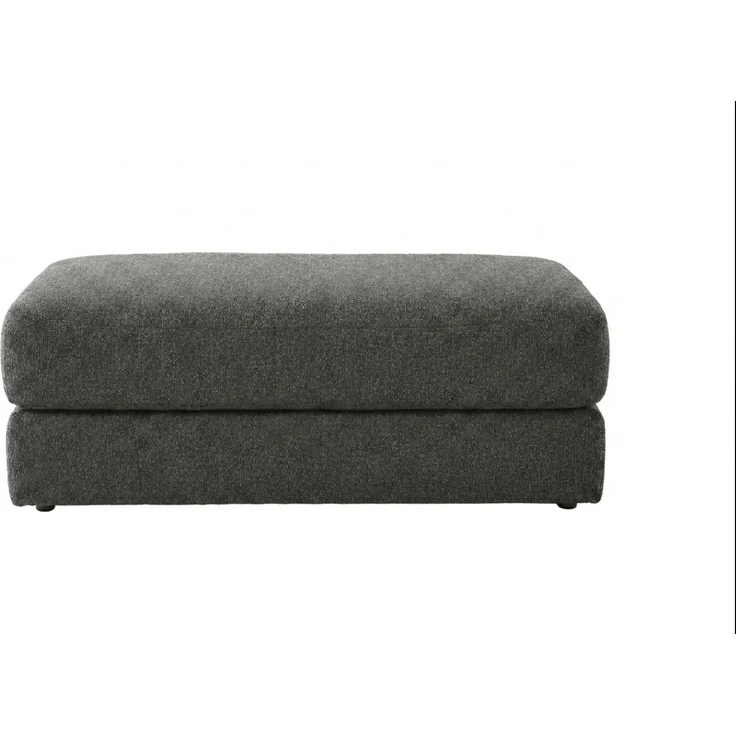 Polsterhocker 124x60 cm Federkern Sitzbank Designerhocker Flachgewebe Dunkelgrau – Bild 4