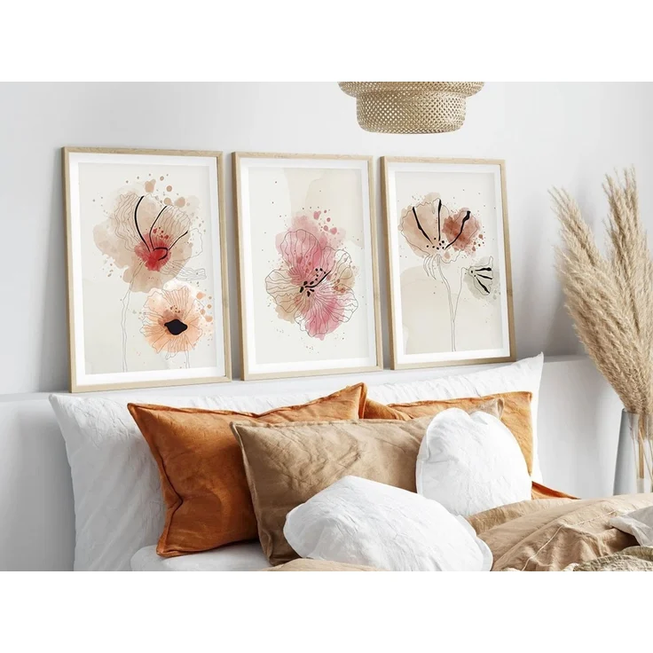 Wallity Leinwandbild Painting: 100% MDF (Thickness: 3 mm), 50 x 70 cm (3 Pieces) E1502, (3 St) – Bild 3