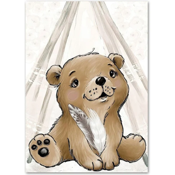 Poster Kinderzimmer Bilder Tiere Bär Reh Fuchs Hase und Spruch sei Frech wild und wunderbar als Deko Print ohne Rahmen - 60X90cm / 1 – Bild 5