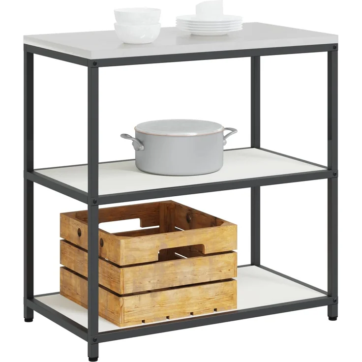 vidaXL Küchenregal HATTEM Weiß 90 x 50 x 92 cm Stahl 874955 – Bild 3