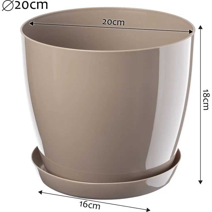 KADAX Blumentopf mit Ständer, Kunststoffabdeckung, beige Blumentopf für Blumen – Bild 2