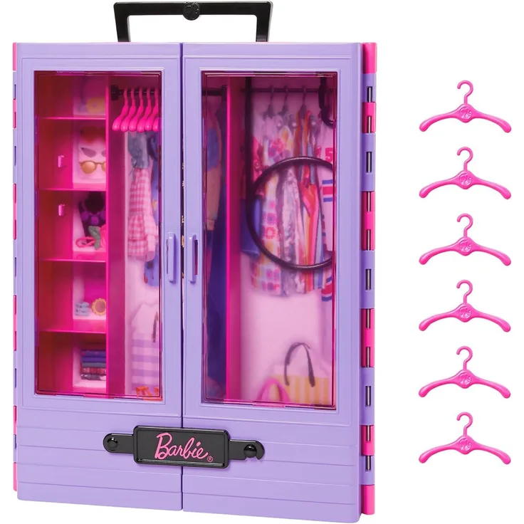 Mattel - Barbie Fashionistas Kleiderschrank, 6 Kleiderbügel