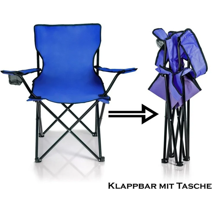 BigDean Campingstuhl 2x Faltstuhl Campingstuhl Anglerstuhl Getränkehalter Klappstuhl (Set, 2 St), Flexibel, Praktisch, Robust, Leicht, Tragbar – Bild 2