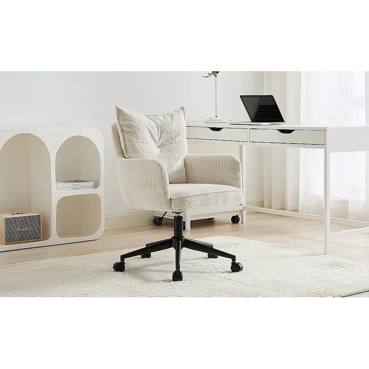 Vente-unique - BATARU Office chair Stoff Schokoladenbraun - B 64 cm x H 80 cm88 cm x L 59,5 cm – Bild 2