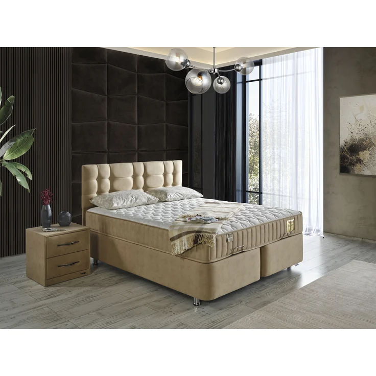 Schlafzimmer-Set "Alina" – Bett mit Bettkasten und Matratze, Nachttisch-Braun – Bild 2
