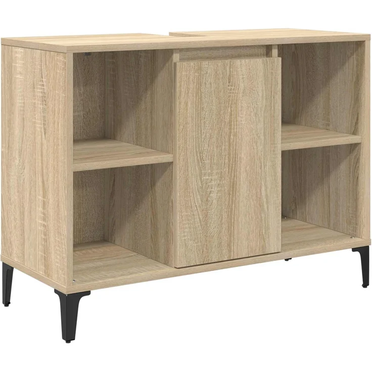 vidaXL Waschbeckenunterschrank mit Regal Sonoma-Eiche 80 x 33 x 60 cm 881271 – Bild 2