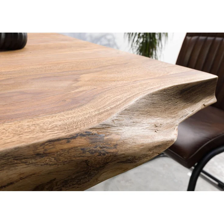 Baumtisch Sheesham 160x90x77 natur gebeizt / X-Beine anthrazit matt FREEFORM 5 – Bild 5
