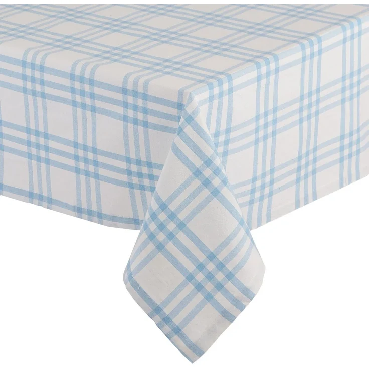 DII Home Sweet Farmhouse Tischdecke, kariert, 132x132 cm, Hellblau – Bild 3