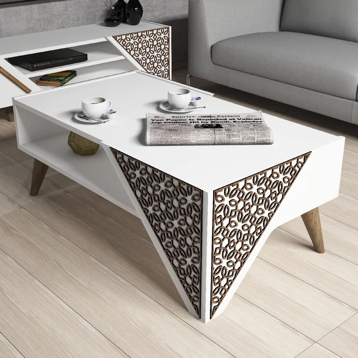Skye Decor 'Beril - White' Couchtisch, Weiß, 105 x 58 x 40 cm – Bild 1