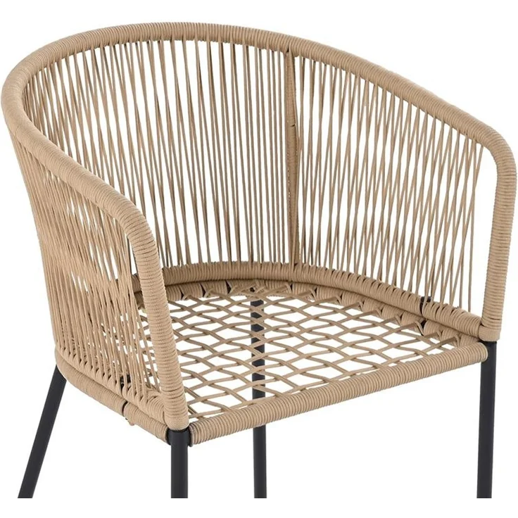 Balkonset Gartenset Bistro Set Gartenmöbel Set Outdoor Rope Sitzgruppe Beige – Bild 11