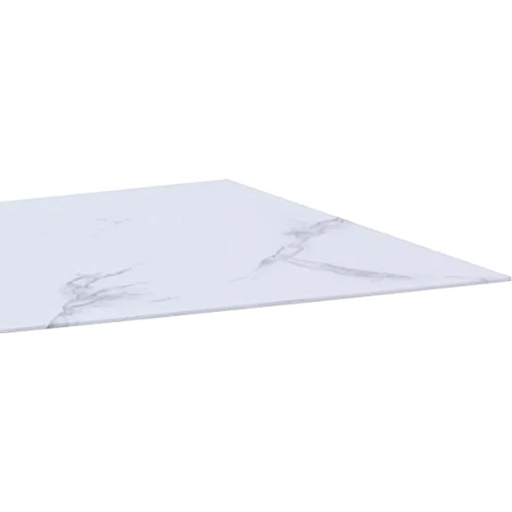 HOOZ Tischplatte aus Glas Ø 70 x 0,6 cm (Marmorweiß, 1 St, ESG-Sicherheitsglas), mit hochwertigem Facettenschliff – Bild 8