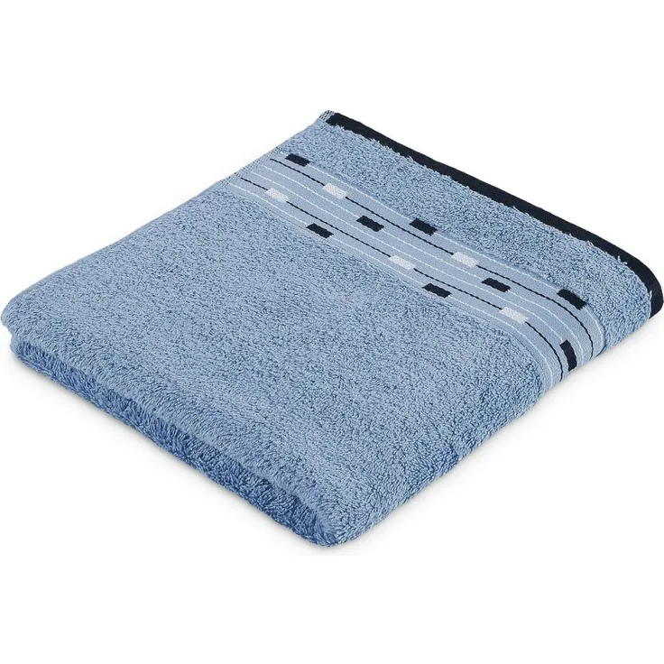 Möve for frottana Handtuch Magic Uni, Walkfrottee (1-St), mit Bordüre aus kleinen Rechtecken