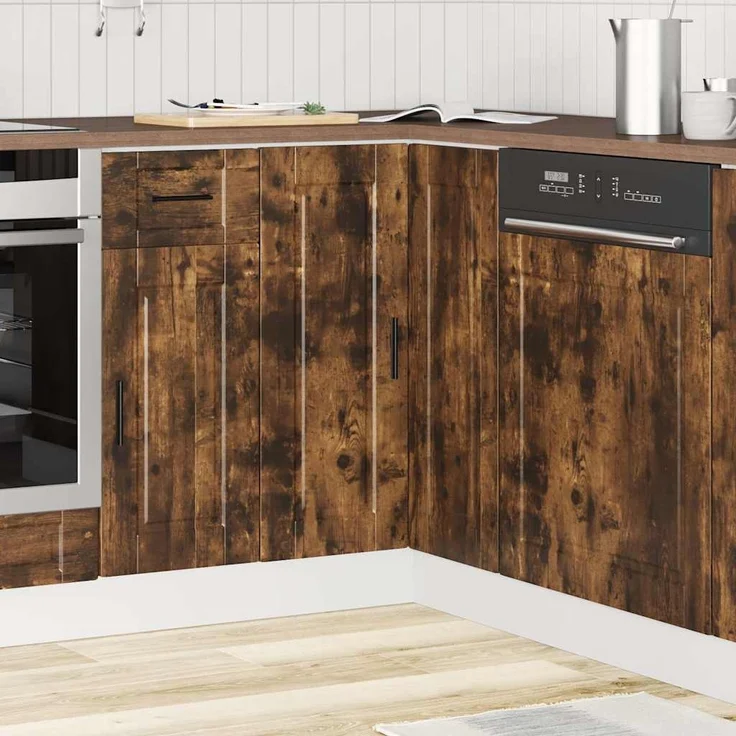 vidaXL Küchen-Eckunterschrank Porto Räuchereiche Holzwerkstoff 853992 – Bild 3