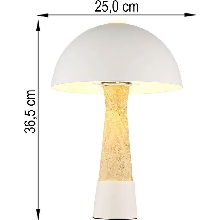 Tischleuchte, Metall, sandfarben matt, H 36,5 cm – Bild 10