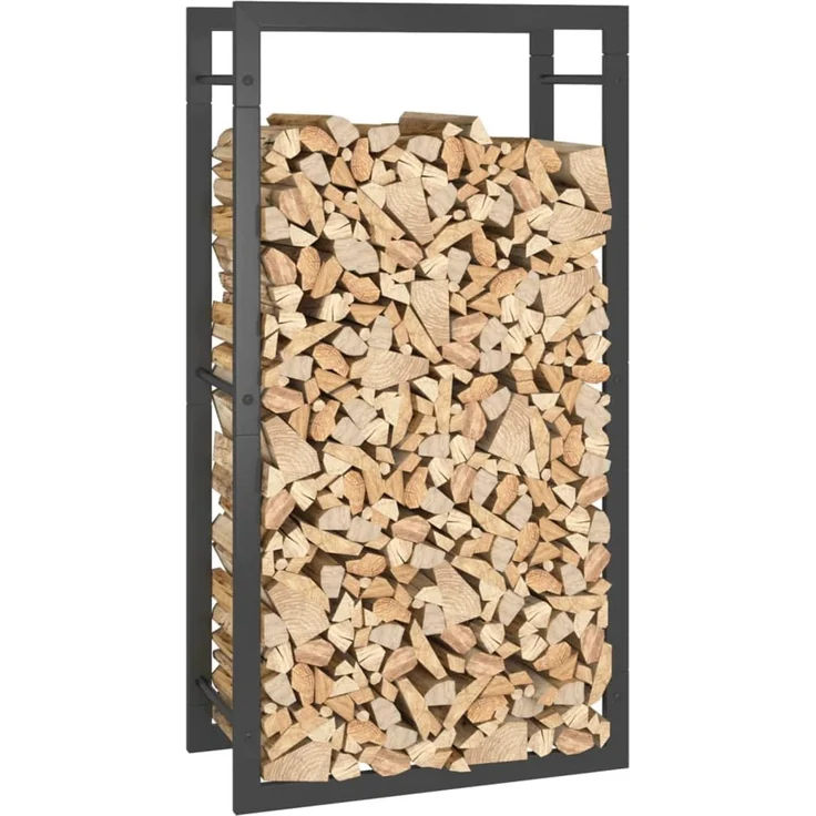 vidaXL Brennholzregal Mattschwarz 50x28x94 cm Stahl 350305 – Bild 4