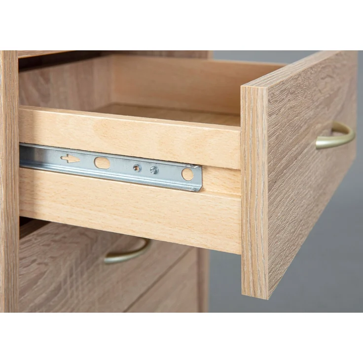 Inter Link Rollcontainer NOVI mit 4 Schubladen und Ablage, Sonoma-Eiche Optik Natur 40x37x65 cm – Bild 5