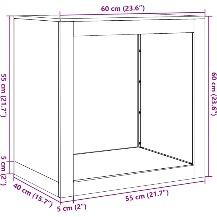 vidaXL Brennholzregal 60x40x60 cm Verzinkter Stahl 851008 – Bild 9