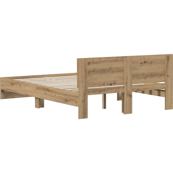 vidaXL Bettgestell mit Kopfteil Artisan-Eiche 140 x 200 cm 3445775 – Bild 6