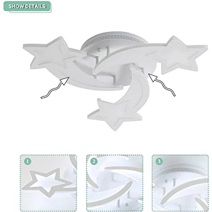 Goeco Moderne LED Deckenleuchte, Wohnzimmerlampe 40W 4500LM, Deckenlampe Deckenbeleuchtung für Wohnzimmer Schlafzimmer Kinderzimmer, 6500K kühles weißes Licht – Bild 3