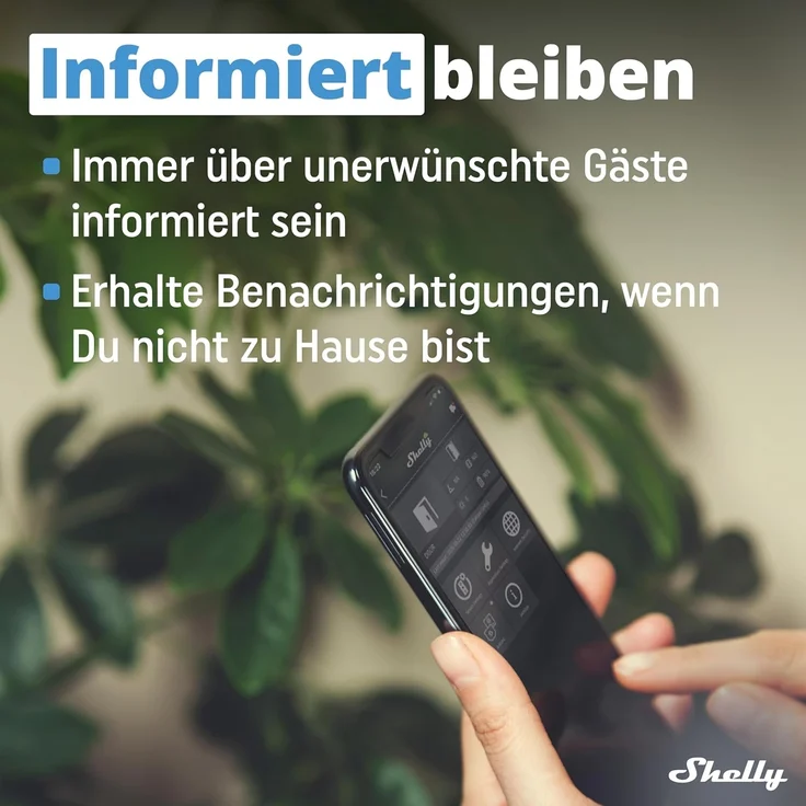 Shelly Blu Door/Window Schwarz | Bluetooth Smart Tür- und Fenstersensor mit LUX-Sensor | Sicherheit | Unmittelbare Reaktion | iOS Android App | Gateway Erforderlich | Szenen-Aktivierung – Bild 4