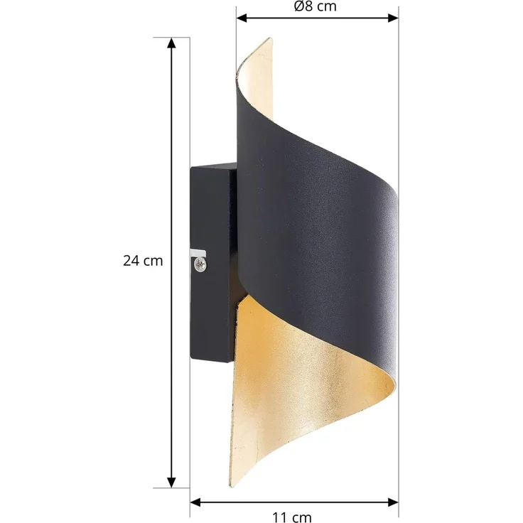 Lindby Wandleuchte Desirio, Metall, Schwarz IP20, 1 x 5 W LED – Bild 5